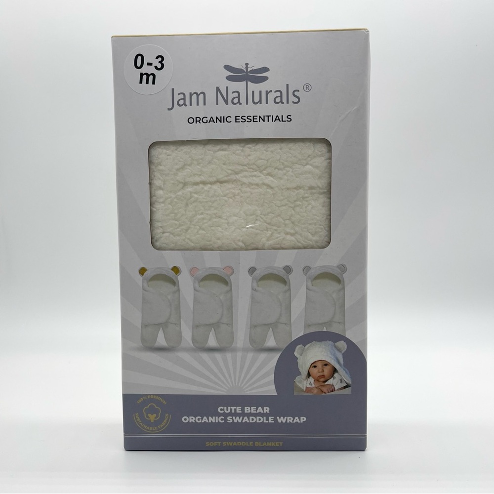 Jam Naturals New Baby Swaddle Blanket Cute Teddy Bear Blanket Wrap Newborn 0-3m